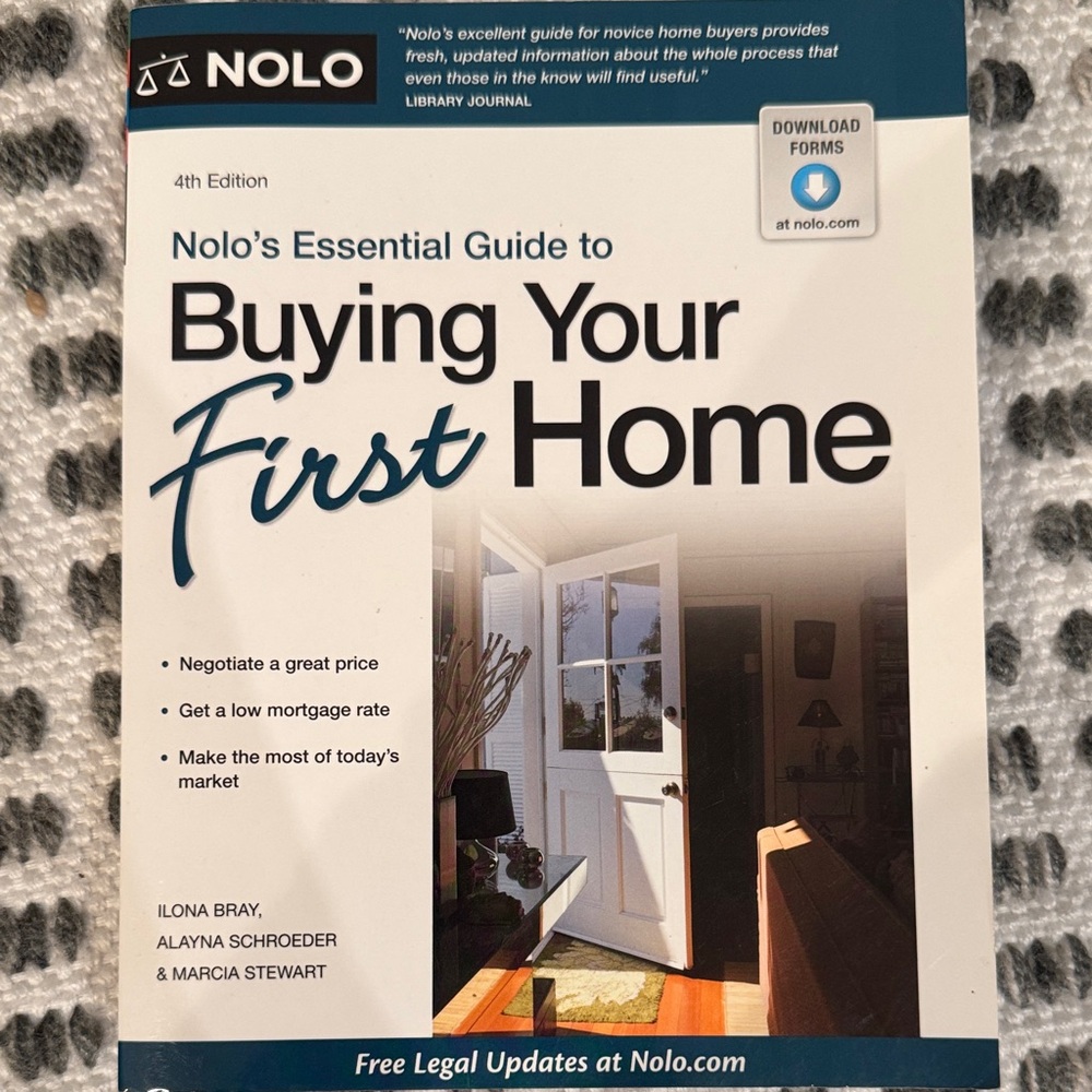 NOLO Buying Your First Home Book - White & Blue Cover